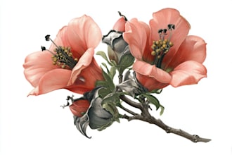 do an beautiful vintage botanical illustration