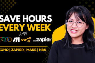 automate zoho CRM zoho flow zapier ai chatbot n8n integration make automation