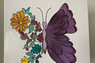 create unique hand painted canvas art made to order