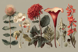 create a beautiful vintage botanical illustration
