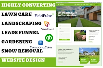 generate home lawn care leads landscaping gardening tree snow removal website