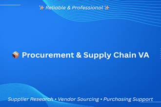 be your procurement and supply chain VA