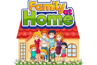 design awesome family house logo with my creative thinking