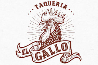 design retro vintage premium chicken restaurant logo