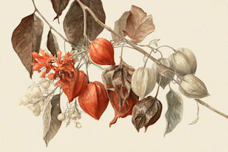 draw a realistic botanical illustration