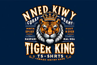 design meaningful  tiger king tshirts logo in 24 hours