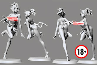 sculpt custom stylized 3d nsfw or sfw anime figures for 3d printing