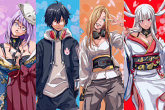 draw anime and game style characters art