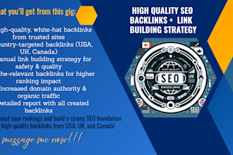 create high quality SEO backlinks with link building strategy for canada US uk
