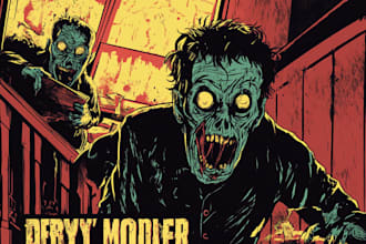 draw a retro vintage comic illustration with dark art style