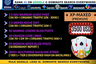 korean backlinks gaming SEO service package for google top ranking