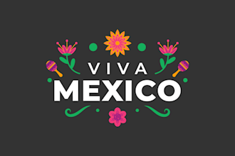 design logo in mexican cinco de mayo style