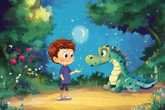 draw cartoon children story book illustration