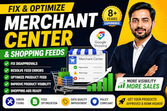 fix merchant center issues and optimize shopping feeds