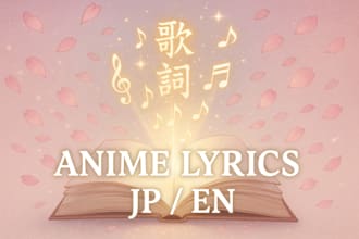 write anime style lyrics in japanese, english, or hybrid for your song