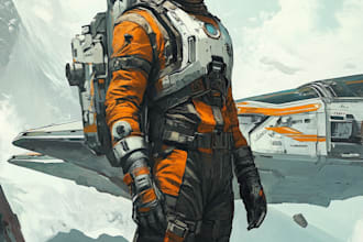 sci fi character illustration or sci fi character