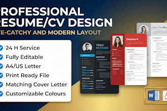 provide professional CV design, resume formatting, in microsoft word