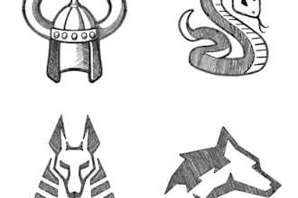 sketch a custom hand drawn icon or mark for your brand