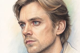 realistic portrait drawing with pencil and color pencil