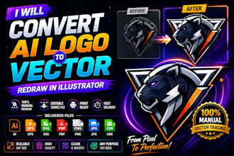 redraw logo ai into print ready vector file