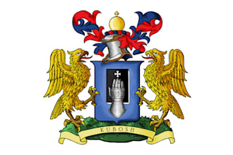 create heraldically accurate coat of arms, family crest, heraldic logo