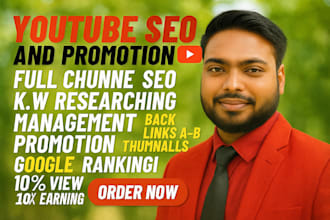 do complete youtube channel SEO and organic growth