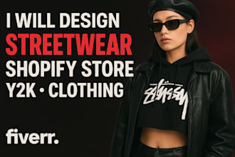 design streetwear shopify store y2k website clothing website street wear website