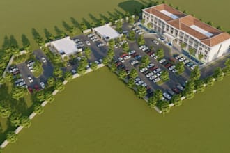 visualize housing project,public exterior layout,8k urban rendering,hotel resort