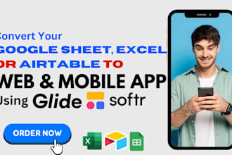 convert your google sheet excel or airtable to mobile app using glide and softr