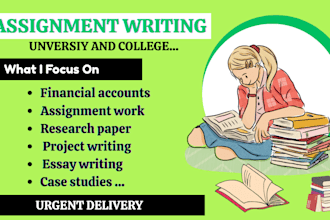 do your assignment, project work, essay writing for college and university