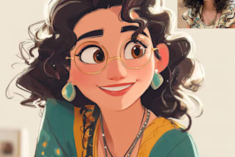 draw a custom disney cartoon portrait