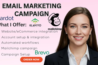 setup klaviyo, brevo, mailchimp, mailerlite, mailjet, zoho campaigns and pardot