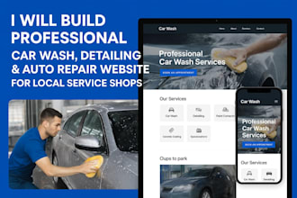 design car wash detailing auto repair wordpress website local seo for local shop