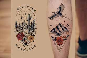make a minimalist lineart tattoo design or illustration