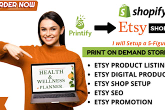 etsy print on demand store and integrate printify printful, shopify pod