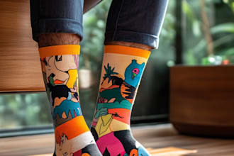 draw a custom and unique socks design art for you