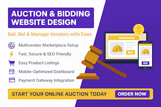 build auction website, multivendor website or bidding website