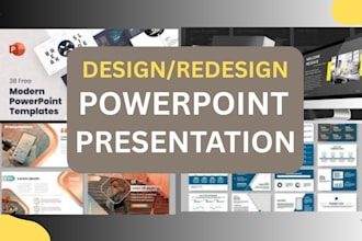 design, redesign powerpoint presentation, pitch deck, google slides and canva