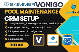 setup pool maintenance crm skimmer poolbrain evosus rb pool spa pooltrac vonigo