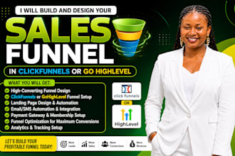 build and design your sales funnel in clickfunnels or go highlevel funnel