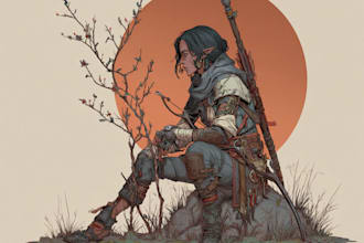 design unique dnd character illustration and full body art