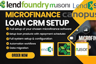 setup microfinance crm lendfoundry cloudbanking lendxs canopus musoni oradian
