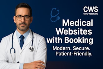 design medical website, dental, healthcare, homecare website with booking system