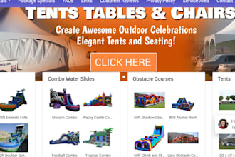 wix squarespace bounce house rental website bouncy castle party rental website