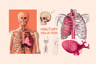 draw anatomy and medical vector illustration