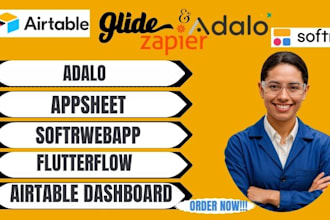 airtable softr, adalo,flutterflow  ,softr webapp,appsheet,airtable dashboard