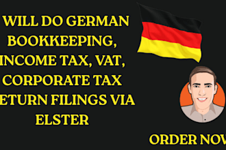 do german bookkeeping, income tax, vat, corporate tax return filings via elster