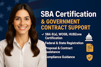 prepare sba certification, 8a, wosb, dbe, mbe, hubzone applications