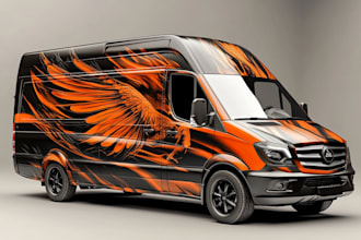 design custom vinyl car wrap, van wrap vehicle wrap