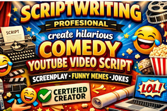 create hilarious comedy youtube video script screenplay funny memes jokes